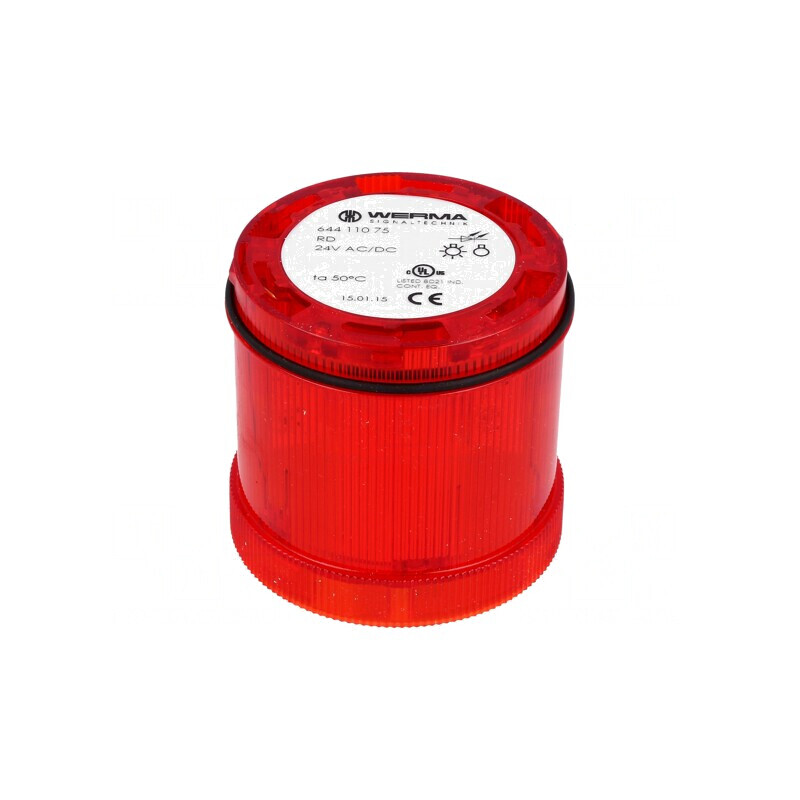 Semnalizator LED Roșu 24V IP65 Ø70x65mm | Electronic-mag.ro | Componente Electronice