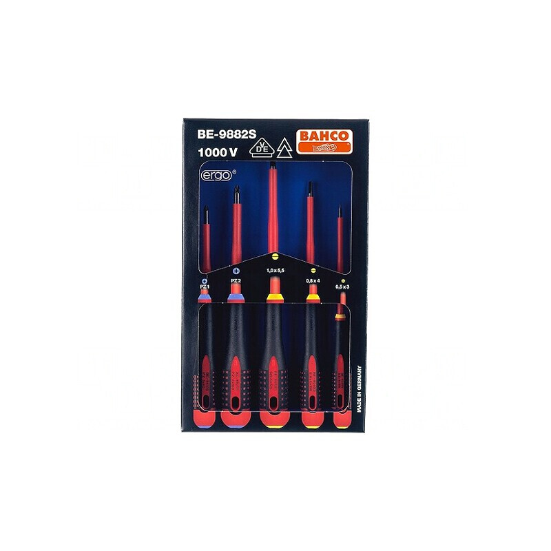 Kit Șurubelnițe Izolate 1kVAC Pozidriv/Plată ERGO 5 Bucăți | Electronic-mag.ro | Componente Electronice