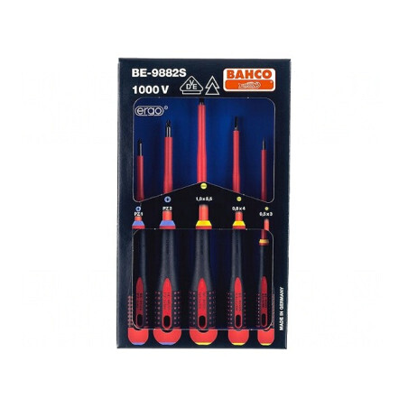 Kit Șurubelnițe Izolate 1kVAC Pozidriv/Plată ERGO 5 Bucăți | Electronic-mag.ro | Componente Electronice