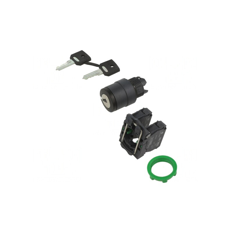 Comutator Rotativ cu Cheie 22mm 3NO Negru | Electronic-mag.ro | Componente Electronice