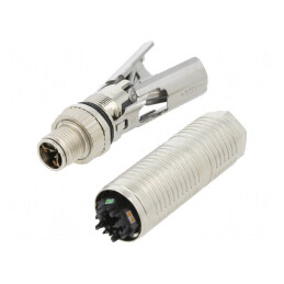 Mufă M12 8 pini tată pe cablu IDC IP67 drept | Electronic-mag.ro | Componente Electronice