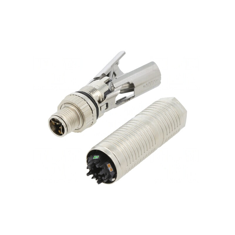 Mufă M12 8 pini tată pe cablu IDC IP67 drept | Electronic-mag.ro | Componente Electronice