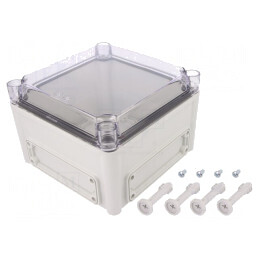 Carcasă montabilă pe perete 190x190x130mm gri EKHA 130 T | Electronic-mag.ro | Componente Electronice