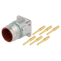 Conector M23 6 Pin Tată Crimpat Drept IP68 | Electronic-mag.ro | Componente Electronice