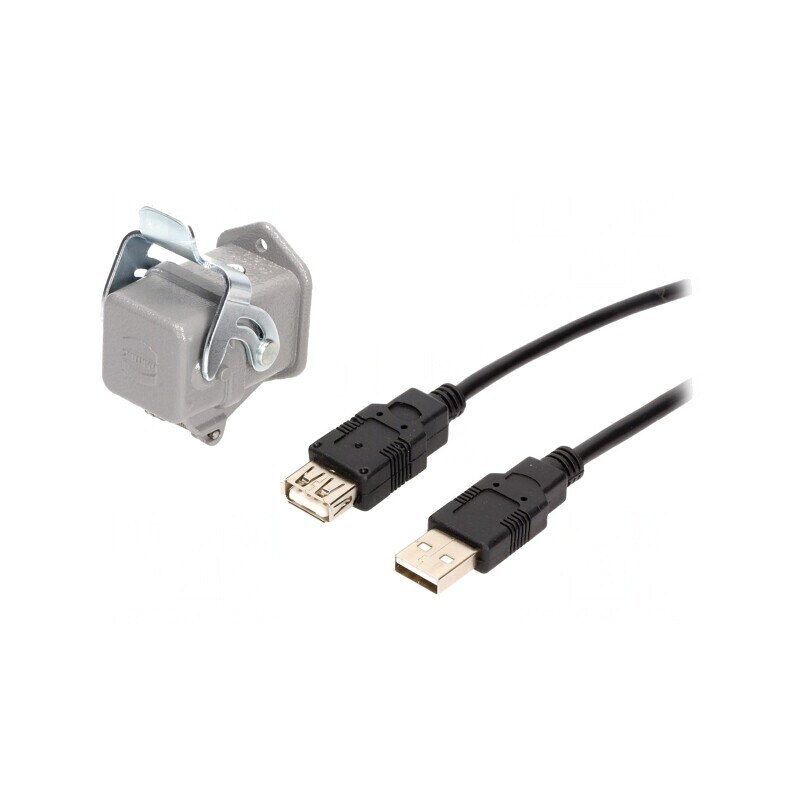 Cablu-adaptor USB A soclu-mufă USB 2.0 IP65 3m
