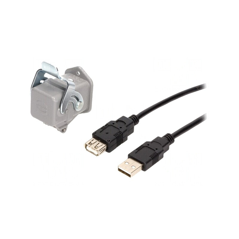 Cablu-adaptor USB A soclu-mufă USB 2.0 IP65 3m | Electronic-mag.ro | Componente Electronice