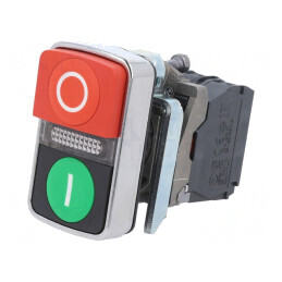 Comutator dublu 22mm LED roșu/verde | Electronic-mag.ro | Componente Electronice