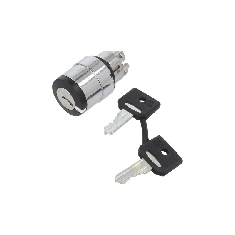 Comutator Rotativ cu Cheie 22mm Negru 2 Poziții | Electronic-mag.ro | Componente Electronice