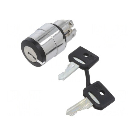 Comutator Rotativ cu Cheie 22mm Negru 2 Poziții | Electronic-mag.ro | Componente Electronice