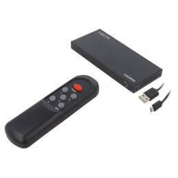 Switch HDMI 2.0 HDCP 2.2 Negru cu 4 Intrări HDMI