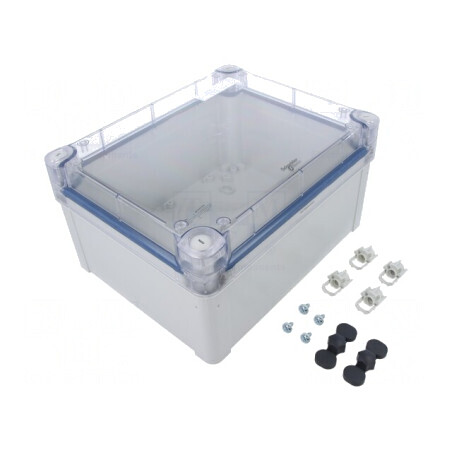 Carcasă universală policarbonat gri 194x241x127 mm | Electronic-mag.ro | Componente Electronice