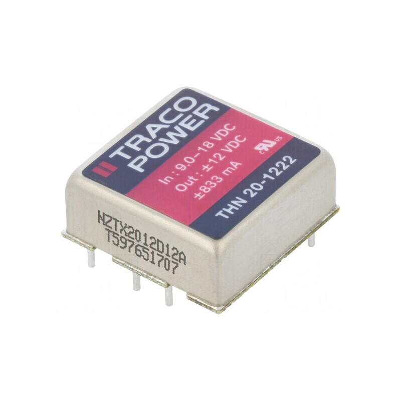 Convertor DC/DC 20W 9-18V la 12V/ -12V THN 20-1222 | Electronic-mag.ro | Componente Electronice Convertor DC/DC 20W 9-18V la 12V/ -12V THN 20-1222 | Electronic-mag.ro | Componente Electronice