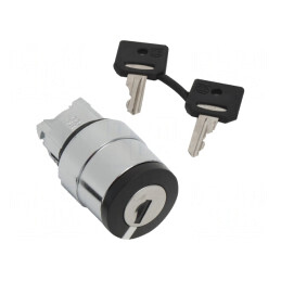 Comutator Rotativ cu Cheie 22mm 2 Poziții Negru | Electronic-mag.ro | Componente Electronice