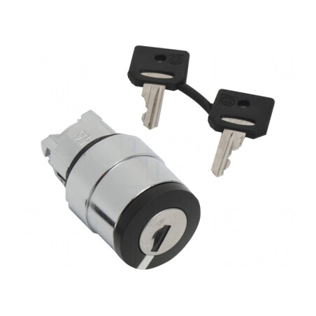 Comutator Rotativ cu Cheie 22mm 2 Poziții Negru | Electronic-mag.ro | Componente Electronice