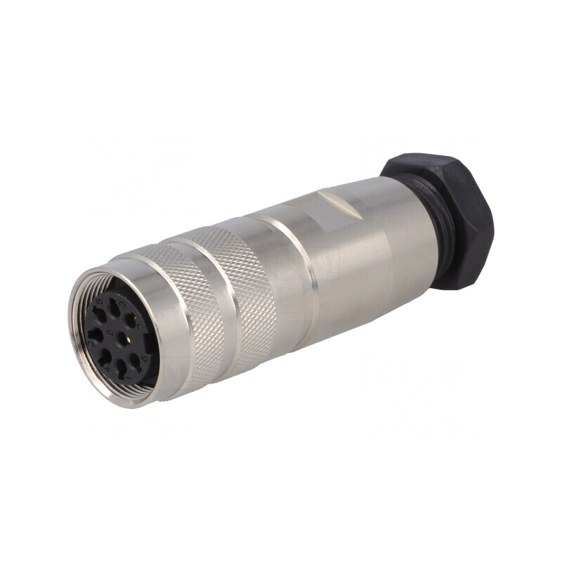Conector M16 Mufă Mamă 8-Pin Lipire pe Cablu 5A 60V Drept | Electronic-mag.ro | Componente Electronice