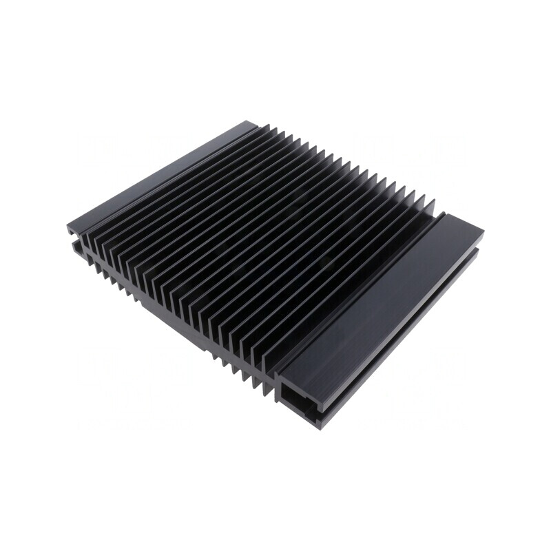 Radiator extrudat cu aripioare negru 180mmx218mmx37mm | Electronic-mag.ro | Componente Electronice