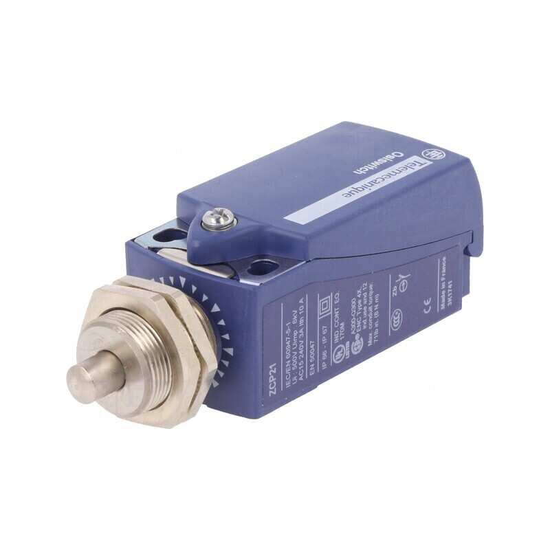 Limitator de Cursă Bolţ Ø7mm cu Fixare Suplimentară NO NC 10A XCKP21H0P16 | Electronic-mag.ro | Componente Electronice Limitator de Cursă Bolţ Ø7mm cu Fixare Suplimentară NO NC 10A XCKP21H0P16 | Electronic-mag.ro | Componente Electronice