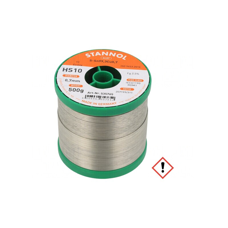 Sârmă de lipit fără plumb Sn99,3Cu0,7 700um 0,5kg bobină | Electronic-mag.ro | Componente Electronice Sârmă de lipit fără plumb Sn99,3Cu0,7 700um 0,5kg bobină | Electronic-mag.ro | Componente Electronice