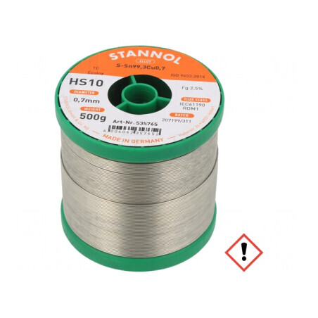 Sârmă de lipit fără plumb Sn99,3Cu0,7 700um 0,5kg bobină | Electronic-mag.ro | Componente Electronice