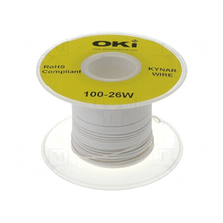 Cablu Kynar 26AWG OFC PVDF Alb 300V 100m | Electronic-mag.ro | Componente Electronice