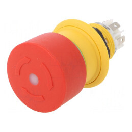 Comutator de Siguranță cu LED Roșu 16mm 2 NC