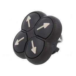 Comutator 4 Poziții 22mm Negru | Electronic-mag.ro | Componente Electronice