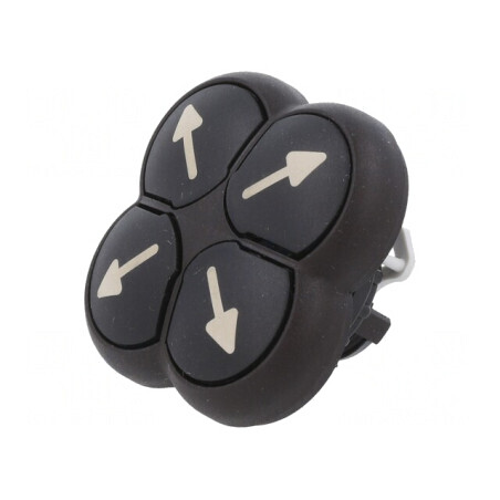 Comutator 4 Poziții 22mm Negru | Electronic-mag.ro | Componente Electronice