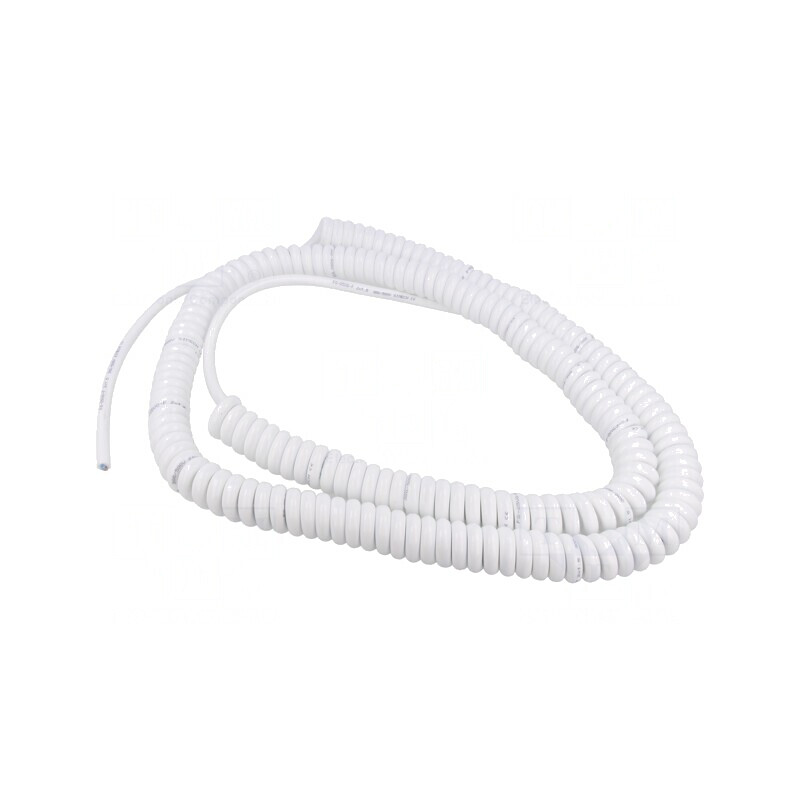 Cablu Spiralat PUR Alb 1,5m 2x1,5mm2 300V/500V | Electronic-mag.ro | Componente Electronice