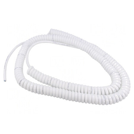 Cablu Spiralat PUR Alb 1,5m 2x1,5mm2 300V/500V | Electronic-mag.ro | Componente Electronice