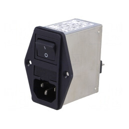 Conector Alimentare AC IEC 60320 6A 250VAC 0.8mH | Electronic-mag.ro | Componente Electronice