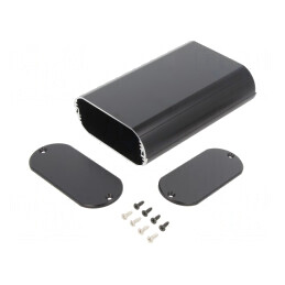 Carcasă aluminiu neagră 95x140x40mm | Electronic-mag.ro | Componente Electronice