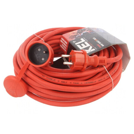 Prelungitor Alimentare 15m 16A Roșu 3x2,5mm2 | Electronic-mag.ro | Componente Electronice