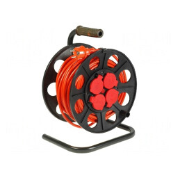 Prelungitor Bobinat 4 Prize PVC Portocaliu 25m | Electronic-mag.ro | Componente Electronice