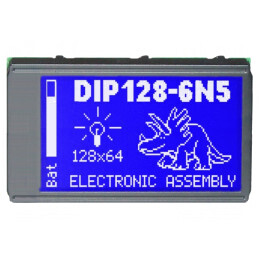 Afișaj LCD Grafic 128x64 Albastru 75x45.8mm LED | Electronic-mag.ro | Componente Electronice