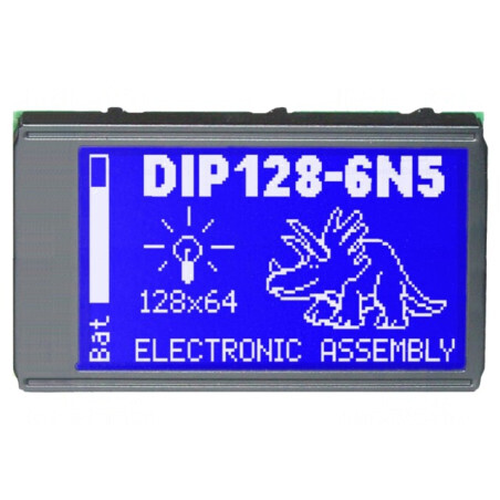 Afișaj LCD Grafic 128x64 Albastru 75x45.8mm LED | Electronic-mag.ro | Componente Electronice