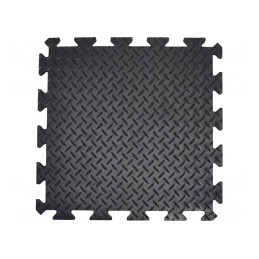 Covor Anti-Oboseală Spumă PVC Negru 0.5m x 0.5m