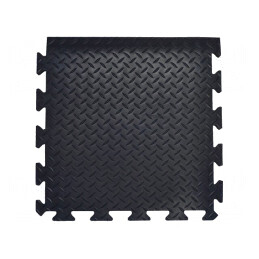 Covor anti-oboseală din foam PVC negru 0.5x0.5m