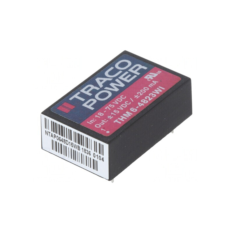 Convertor DC/DC 6W 18-75V la 15V/-15V THM 6-4823WI | Electronic-mag.ro | Componente Electronice