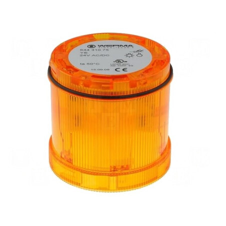 Semnalizator LED Galben 24V IP65 Ø70x65mm | Electronic-mag.ro | Componente Electronice