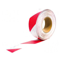 Bandă de avertizare alb-roșie 18,3m x 50mm | Electronic-mag.ro | Componente Electronice
