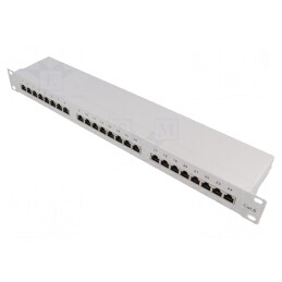 Patch Panel 24 Porturi RJ45 Cat6 Gri 19" pentru Rack | Electronic-mag.ro | Componente Electronice