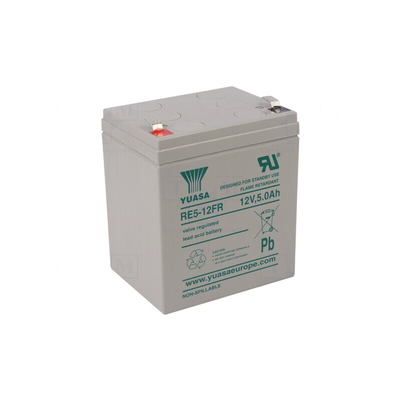 Baterie Plumb-Acid 12V 5Ah AGM întreținere redusă | Electronic-mag.ro | Componente Electronice