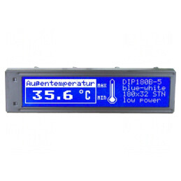 Afişaj LCD grafic 180x32 STN albastru 102x26,8mm | Electronic-mag.ro | Componente Electronice