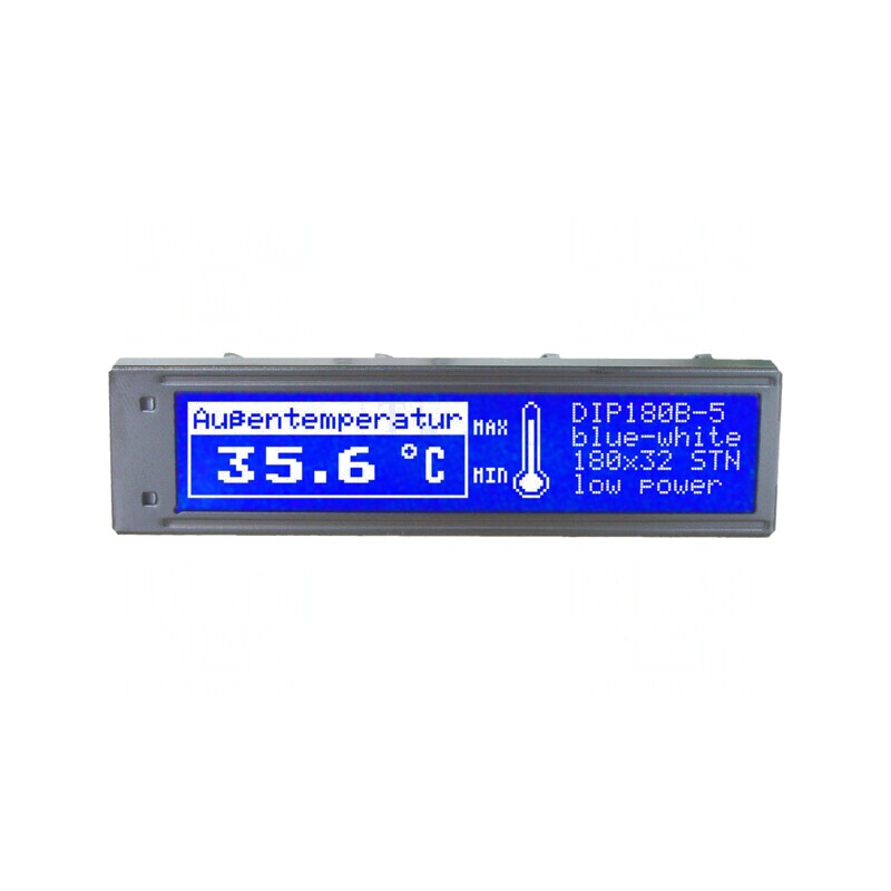 Afişaj LCD grafic 180x32 STN albastru 102x26,8mm | Electronic-mag.ro | Componente Electronice Afişaj LCD grafic 180x32 STN albastru 102x26,8mm | Electronic-mag.ro | Componente Electronice
