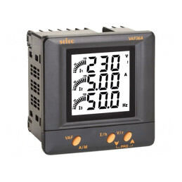 Aparat măsurare parametri rețea LCD 3 cifre VAF36A 230V | Electronic-mag.ro | Componente Electronice