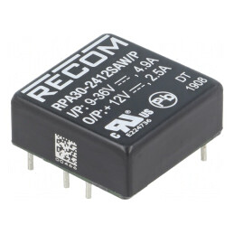 Convertor DC/DC 30W 9-36V la 12V 2.5A | Electronic-mag.ro | Componente Electronice