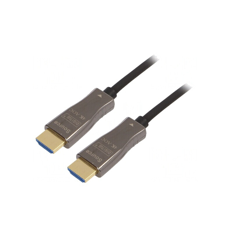 Cablu HDMI Optic 15m Negru HDCP 1.4/2.2 | Electronic-mag.ro | Componente Electronice