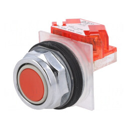 Comutator apăsare 30mm 1 NC roșu | Electronic-mag.ro | Componente Electronice
