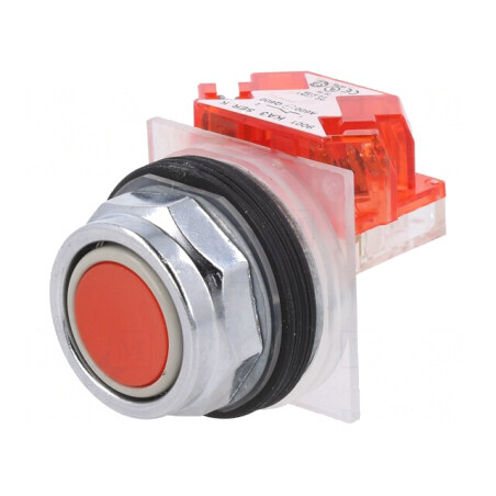 Comutator apăsare 30mm 1 NC roșu | Electronic-mag.ro | Componente Electronice