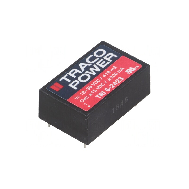 Convertor DC/DC 6W 18-36V la 15V/-15V TRI 6-2423 | Electronic-mag.ro | Componente Electronice
